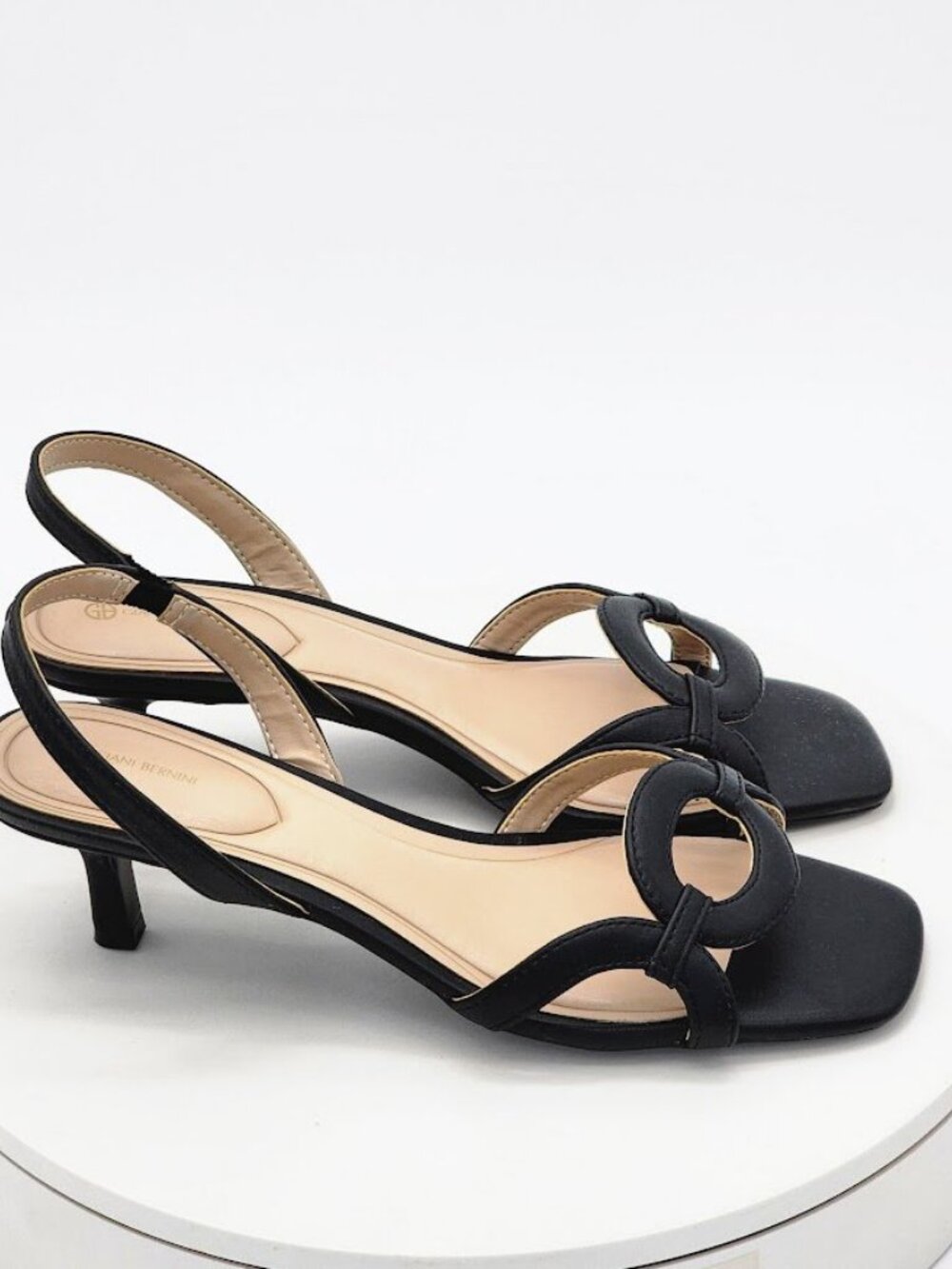 Giani Bernini Alana Black Slingback Kitten Heel Sandals Women’s Size 9 M New - Picture 2 of 10